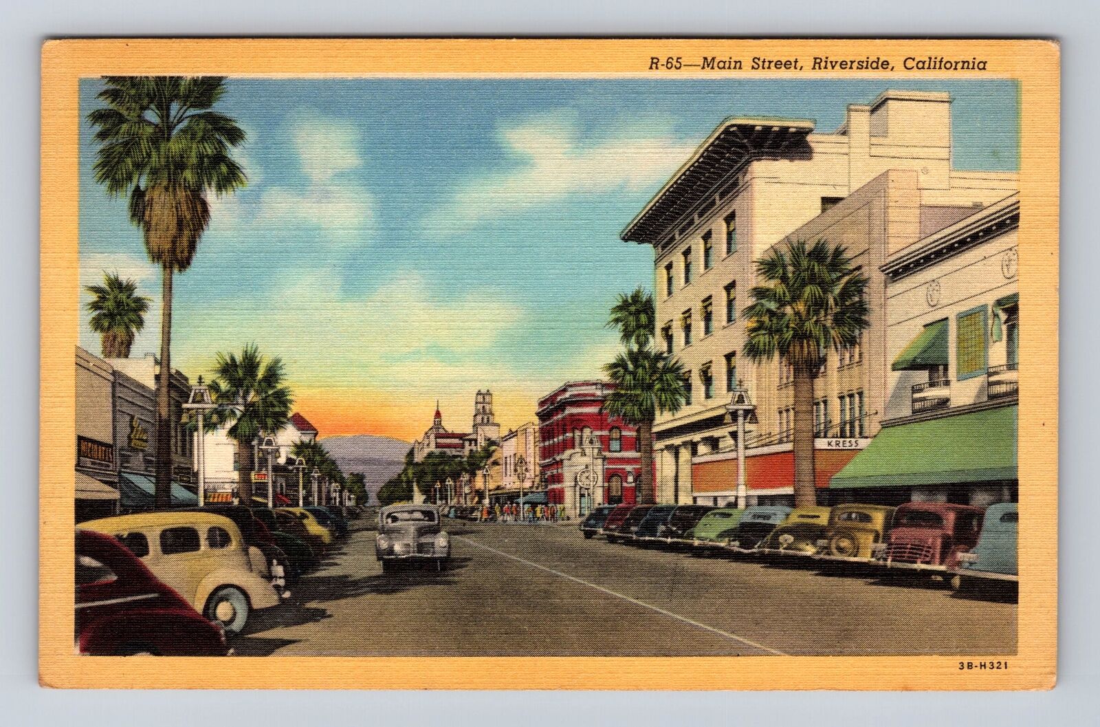 Riverside CA-California, Main Street, Advertisement, Antique, Vintage Postcard