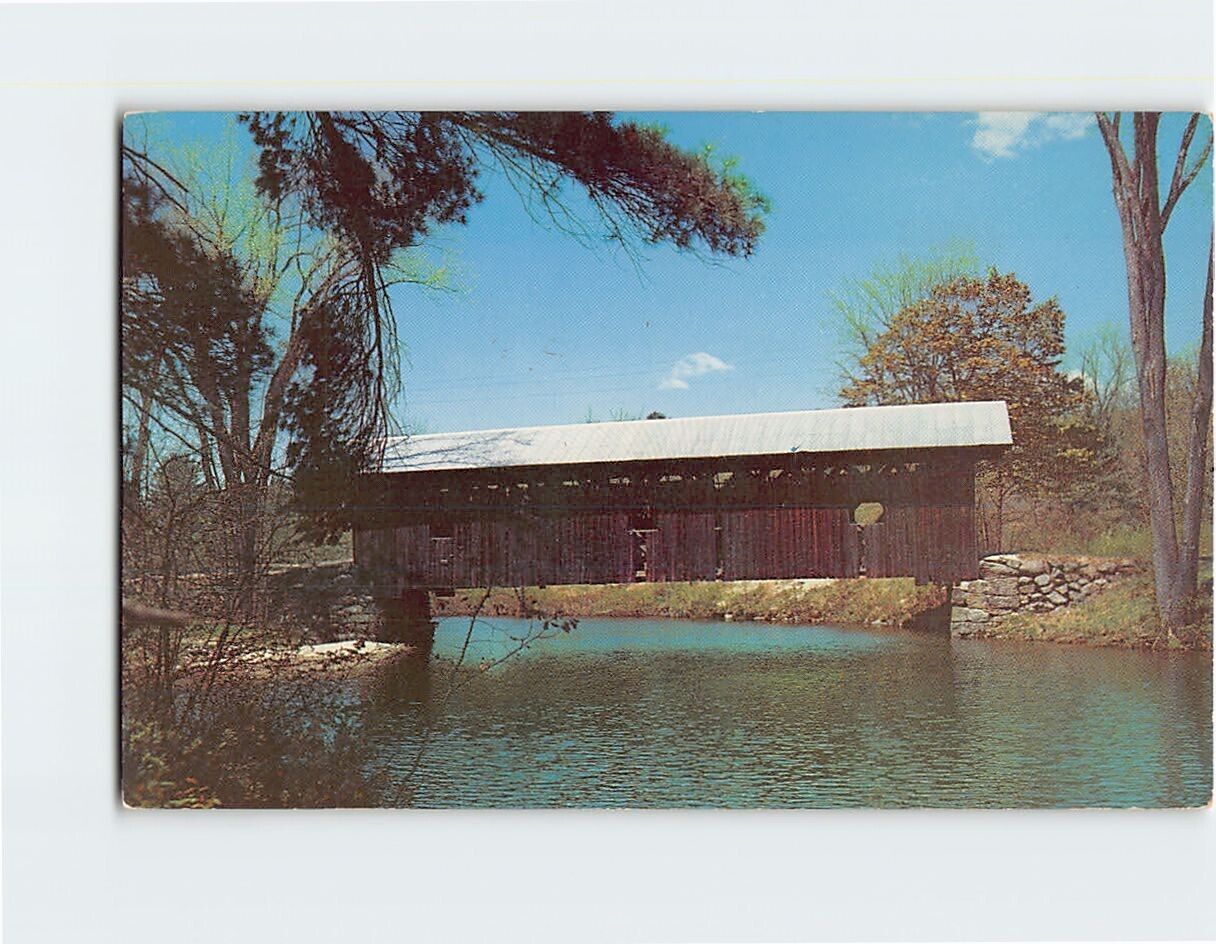 Postcard Covered Bridge Warner River Waterloo New Hampshire USA