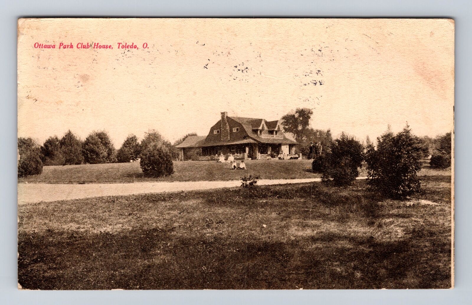 Toledo OH-Ohio, Ottawa Park Club House, Kids, Antique Vintage c1908 Postcard