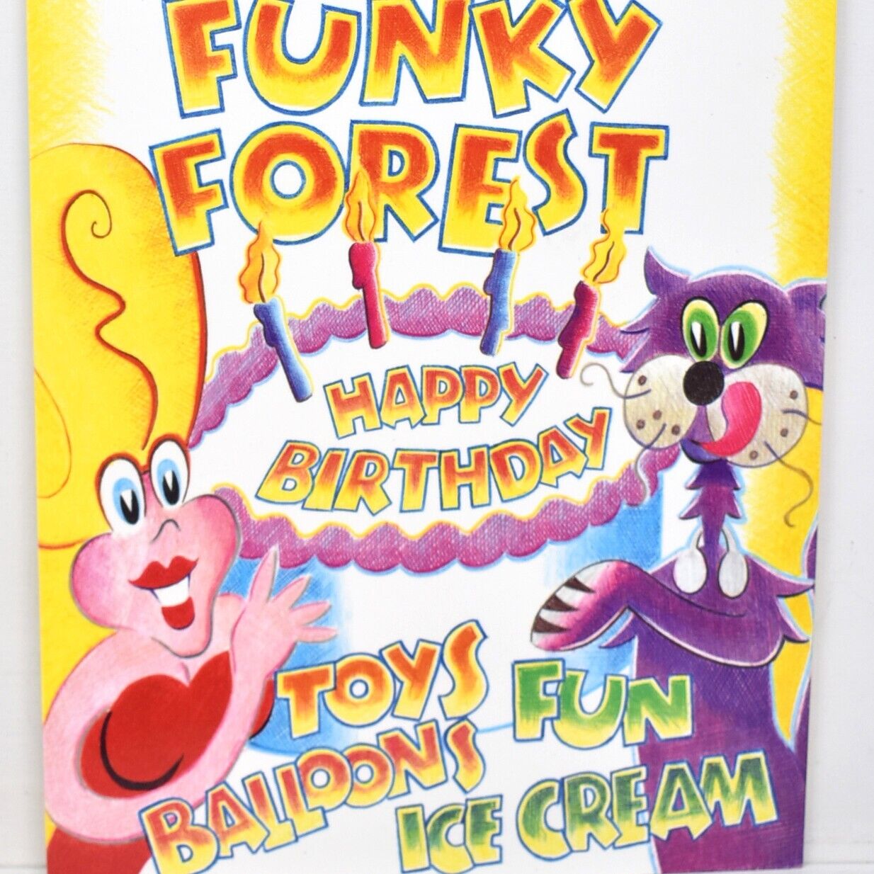 1990s Funky Forest Restaurant Menu Birthday Party Events Toy Balloon Scotland UK