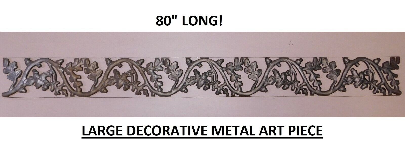 6+FEET NOS Vintage Decorative Metal Hanging Wall Art Oak Leaf Acorn Panel SI