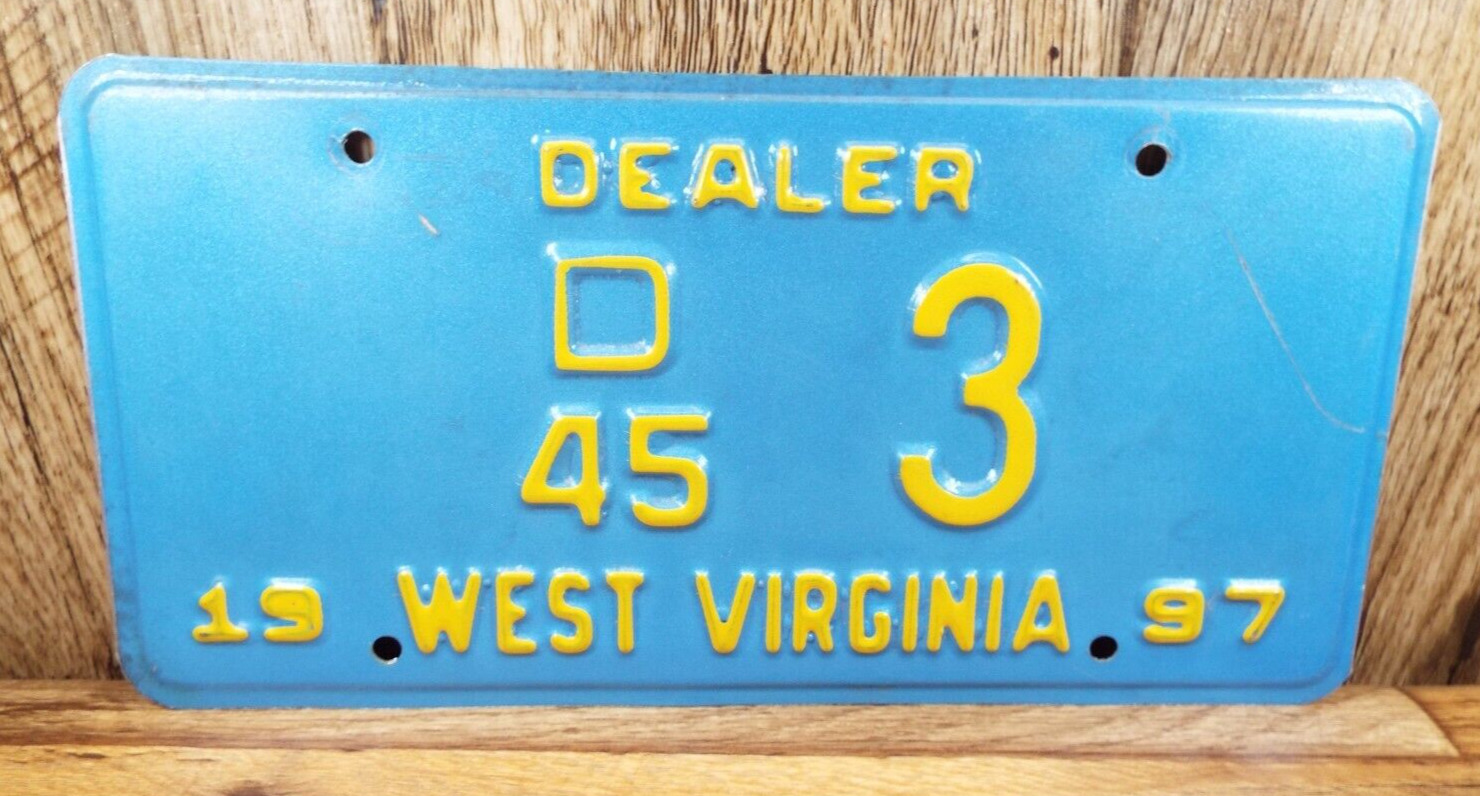 VINTAGE West Virginia 1997 DEALER License Plate WILD, WONDERFUL