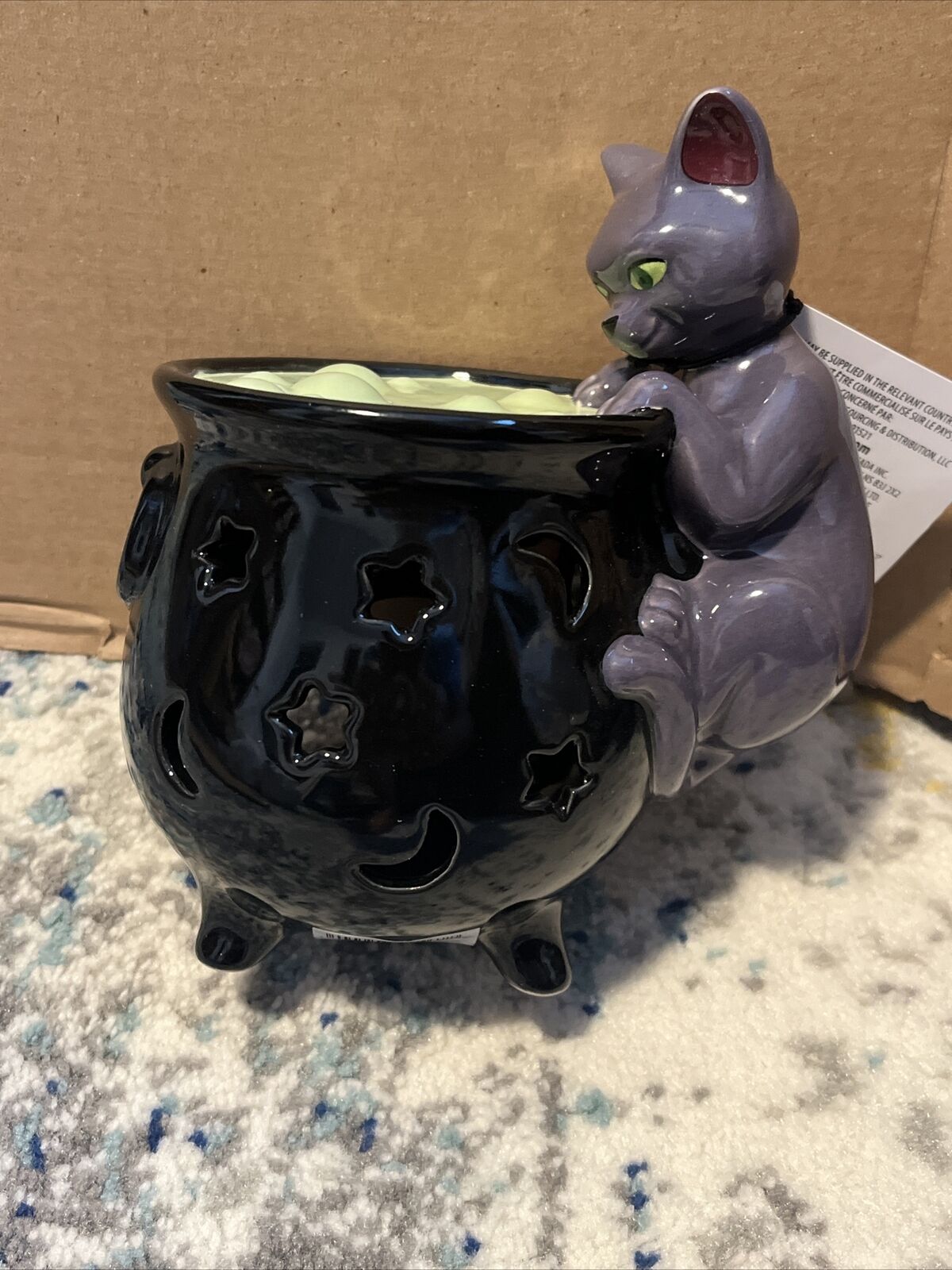 😮 Disney Halloween Hocus Pocus Binx Cauldron Battery Tea Light Candle Holder