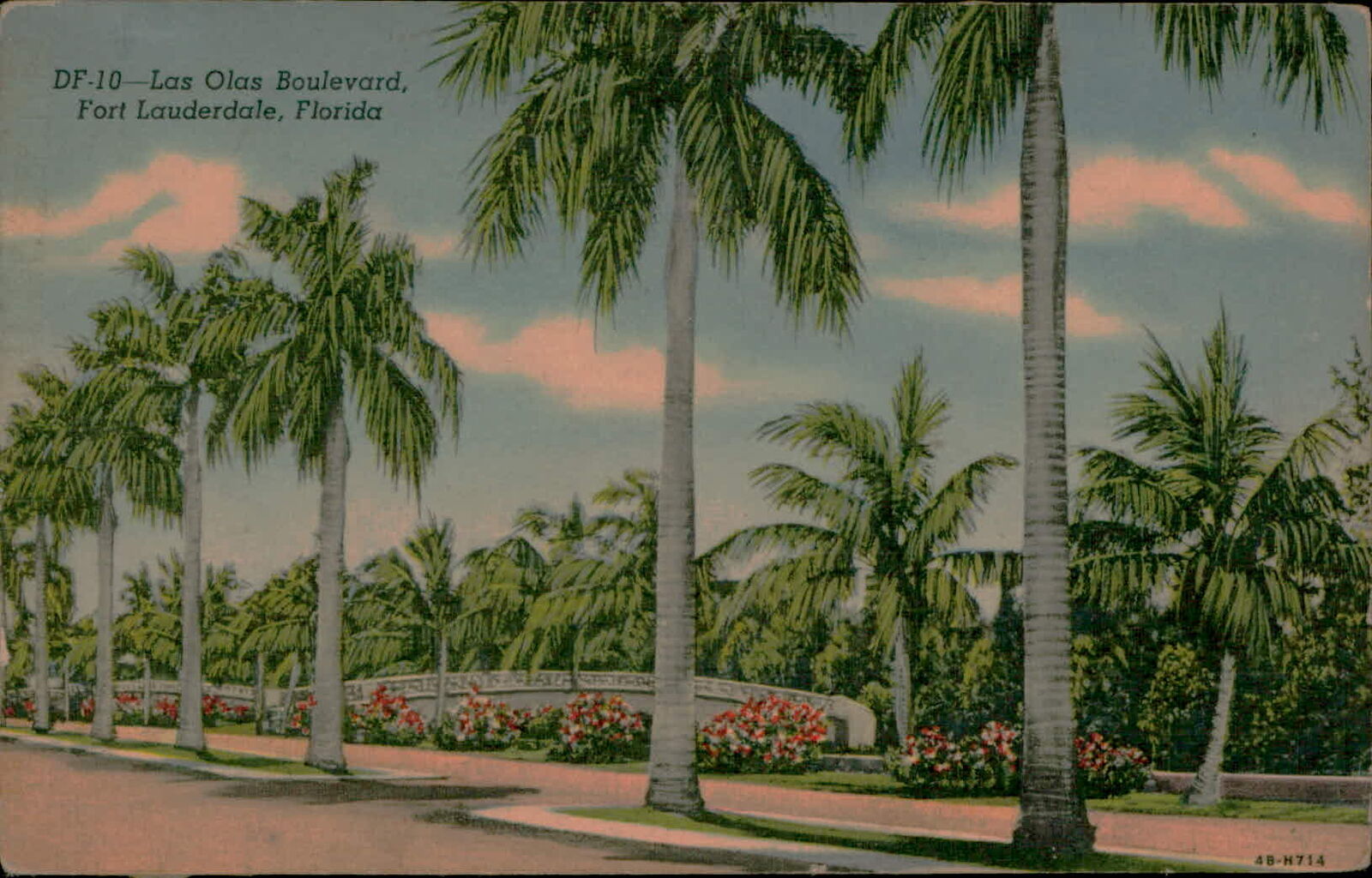 Postcard: DF-10 Las Olas Boulevard, Fort Lauderdale, Florida 4B-H714