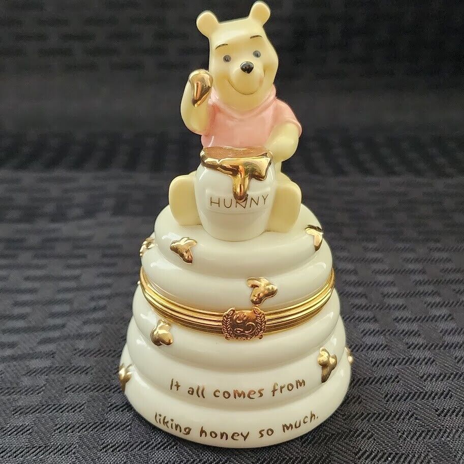 Disney Lenox Treasures Pooh's Honey Pot Treasure Trinket Box And Charm No Box