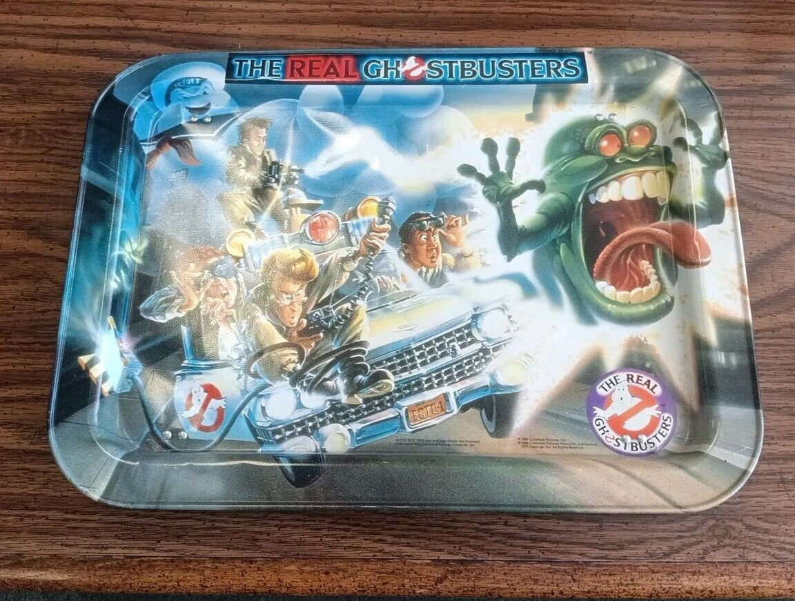 VINTAGE 1986 THE REAL GHOST BUSTERS CHILDS SNACK AND PLAY FOLDING TRAY NO RUST