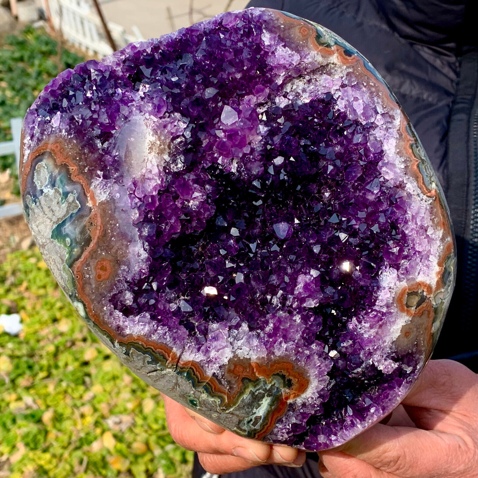 6.68LB Natural Amethyst geode quartz cluster crystal specimen Healing