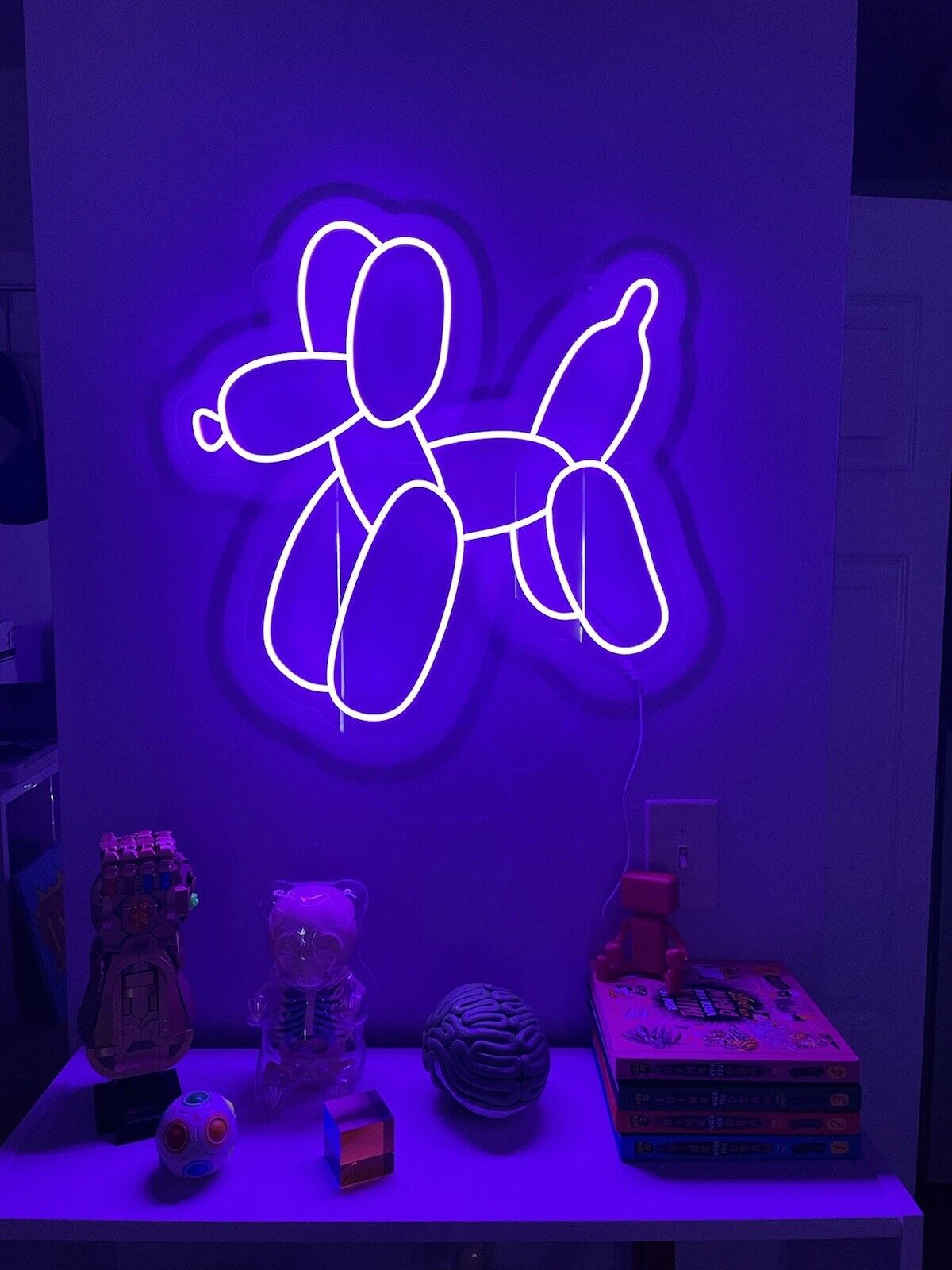 Balloon Doggo Neon Glowing Sign - Purple