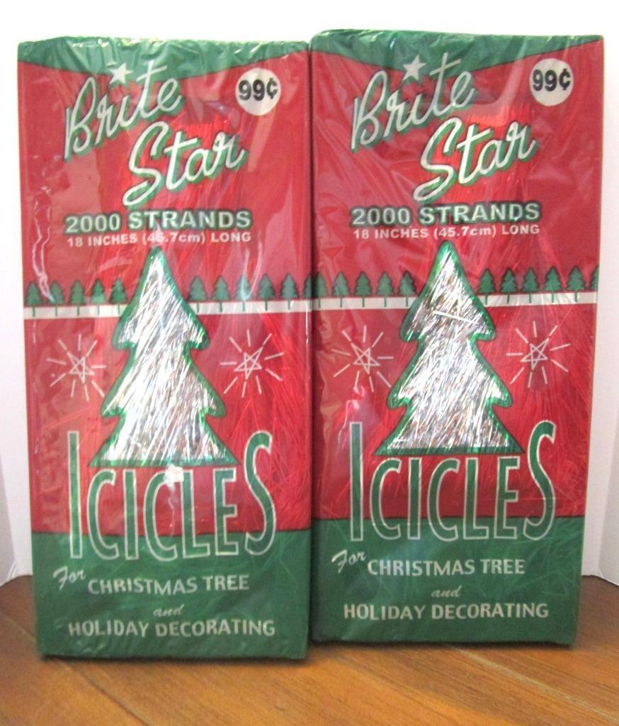 2 UNOPENED pkg. Vintage Brite Star Icicles (Christmas Tree Holiday Tinsel)