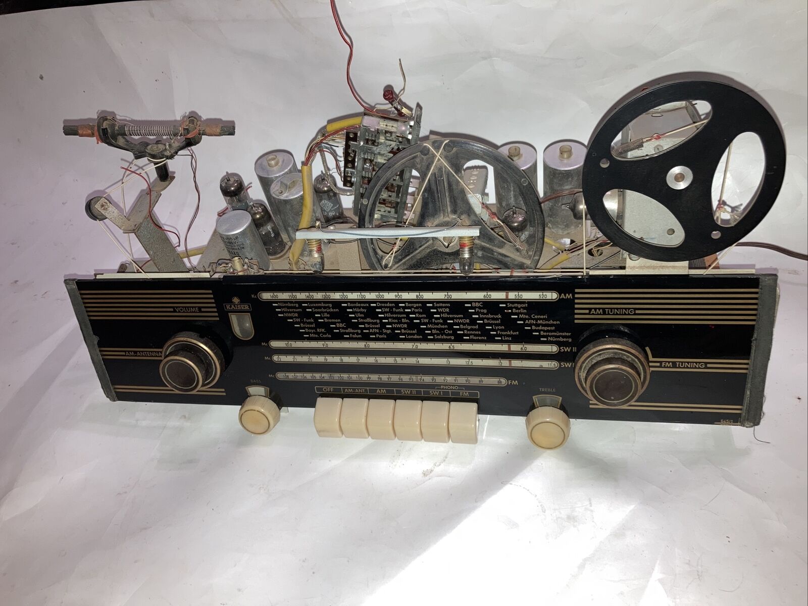 Vintage West German KAISER W648:  Untested Amplifier w/ FACEPLATE & PRE-SET BAR