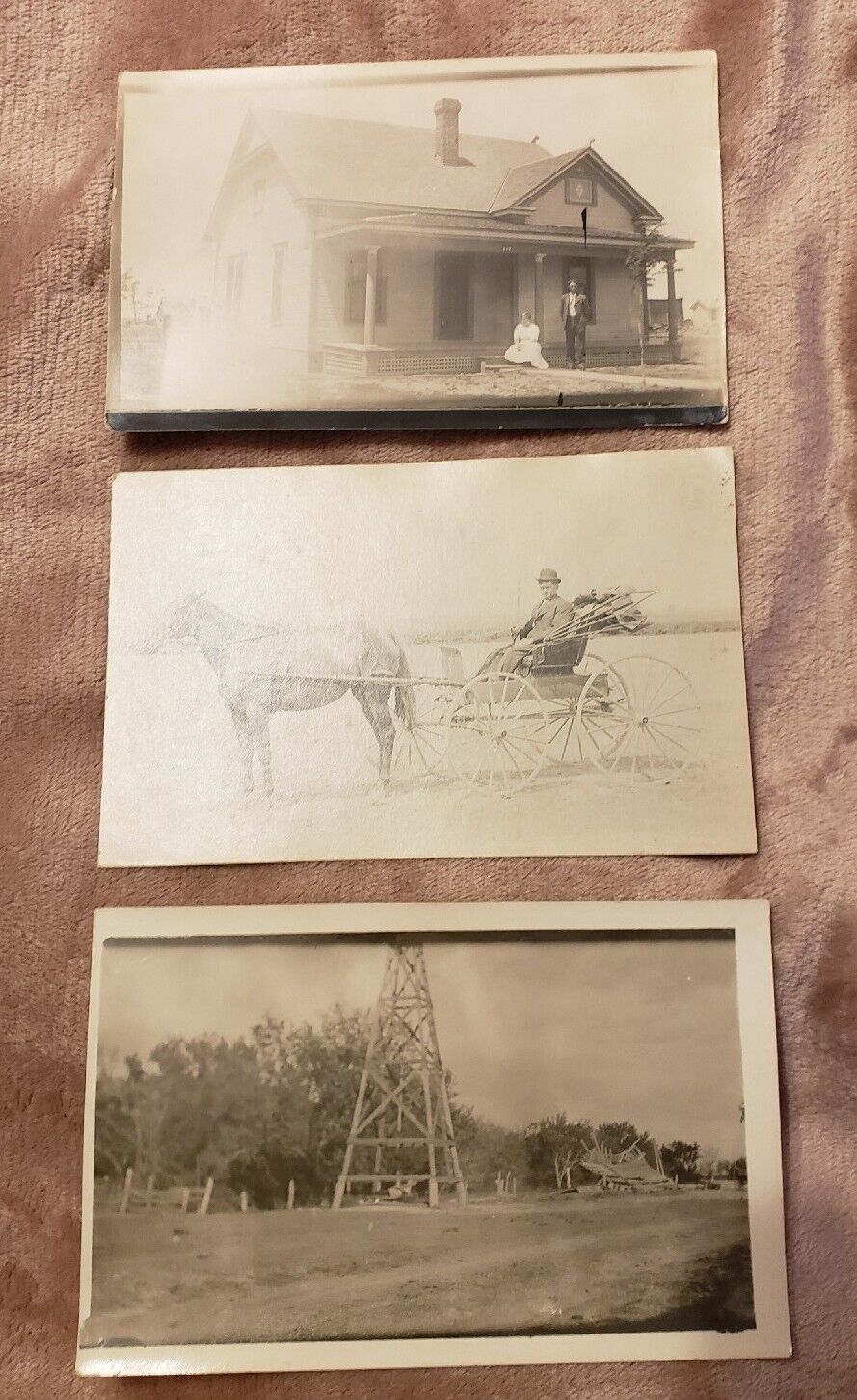 RARE Antique RPPCs Of Metzler Family Property, Horse And Carriage.