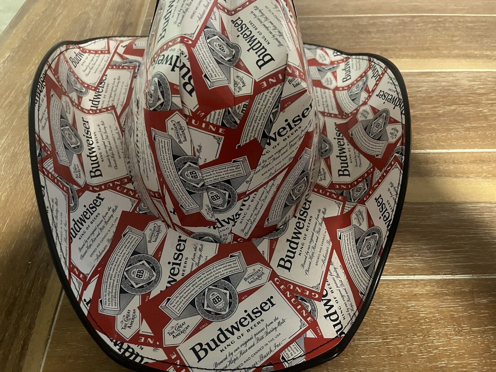 Budweiser  Novelty Cowboy Hat Cardboard Beer Box One Size Fits Most Adults
