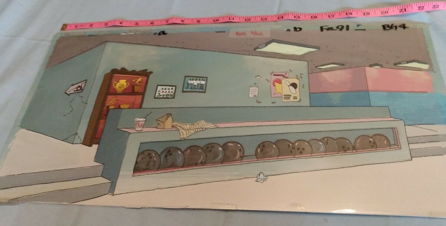 Vintage FAT ALBERT animation Cel background panoramic production art TV show