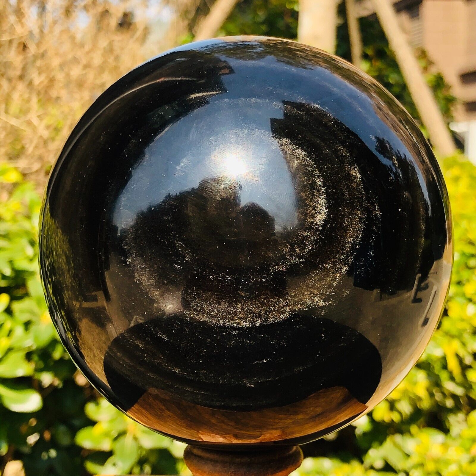 4.15LB Natural Beautiful  Silver obsidian ball Quartz Crystal Sphere Healing 312