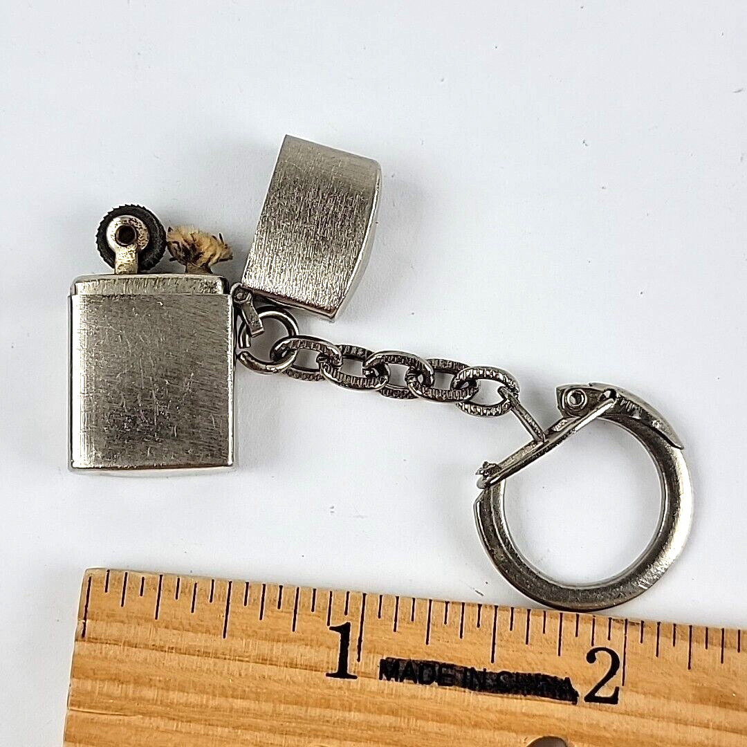 Vintage Miniature Lighter Gag Gift Keychain Mini Very Small JAPAN Real Working
