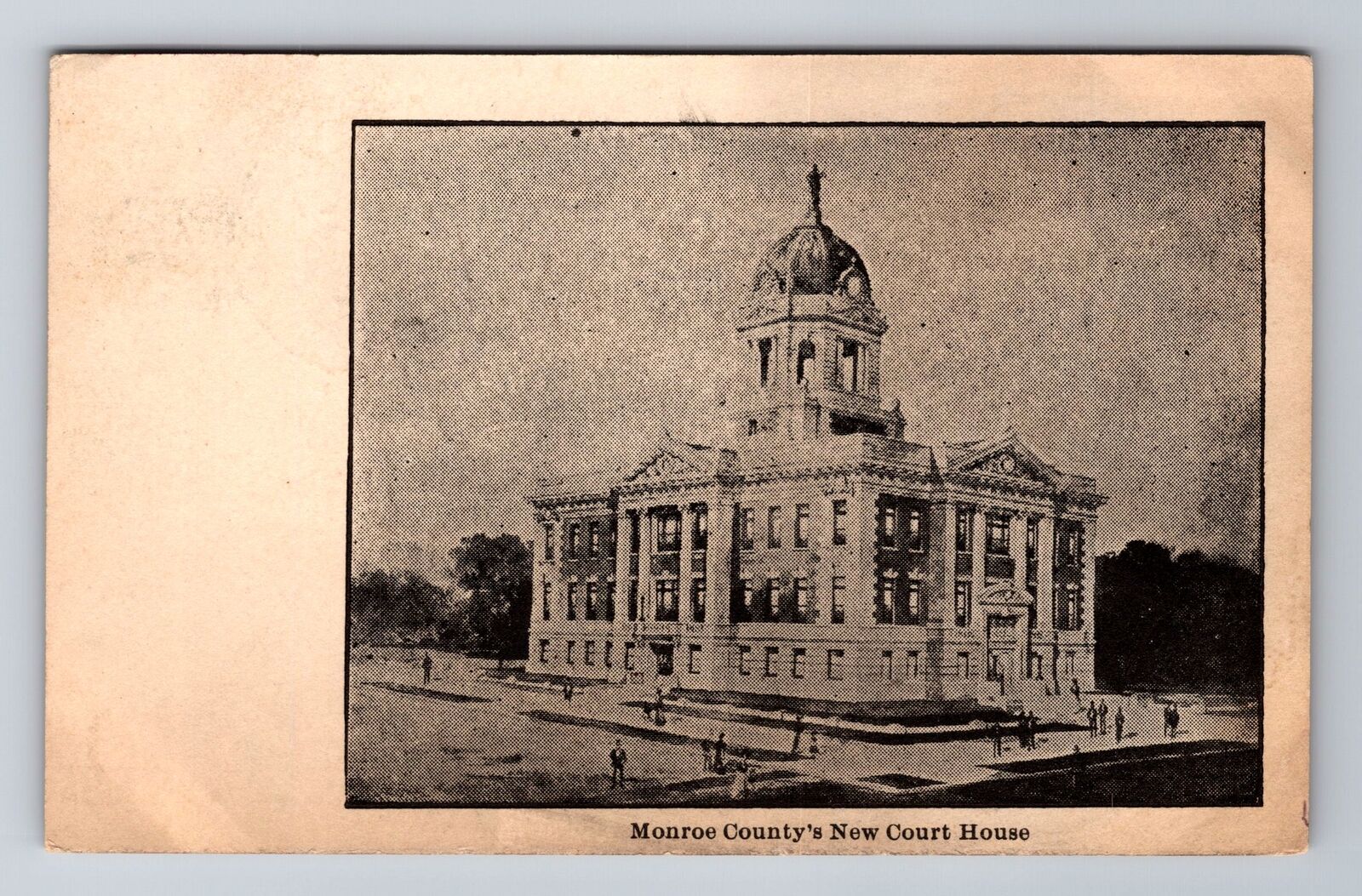 Monroe County OH-Ohio, New Courthouse, Antique, Vintage Postcard