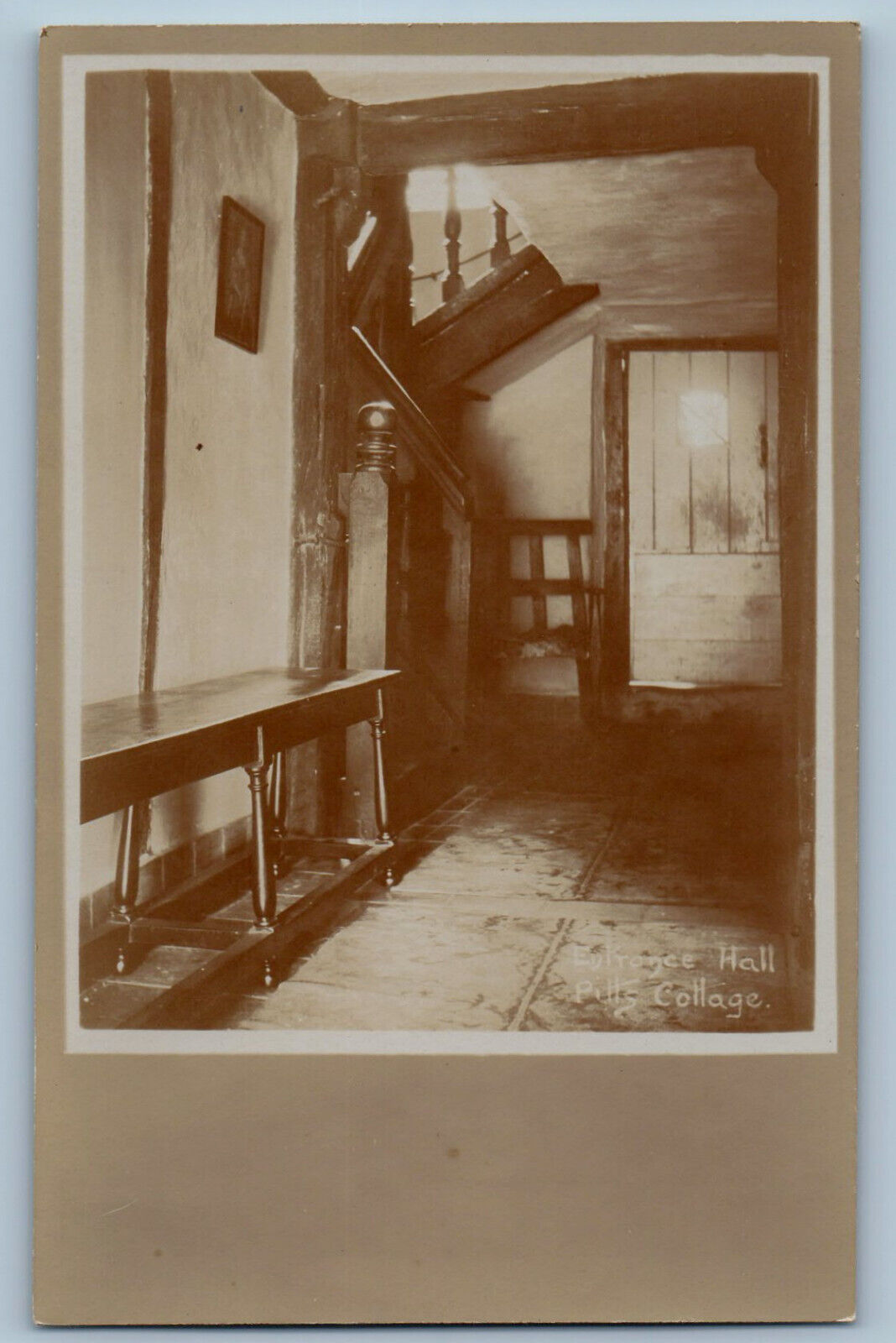 Westerham Kent England Postcard Entrance Hall Pitts College c1920\'s RPPC Photo