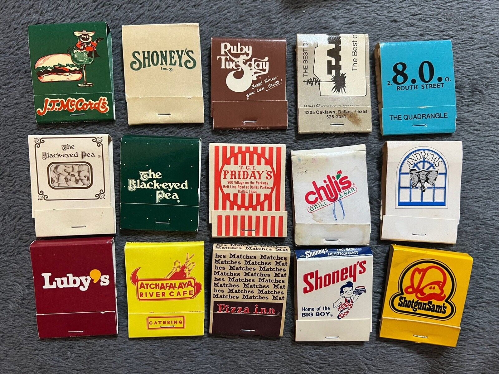 Vintage Restaurant Matchbooks - 1980s - Some No Longer Around