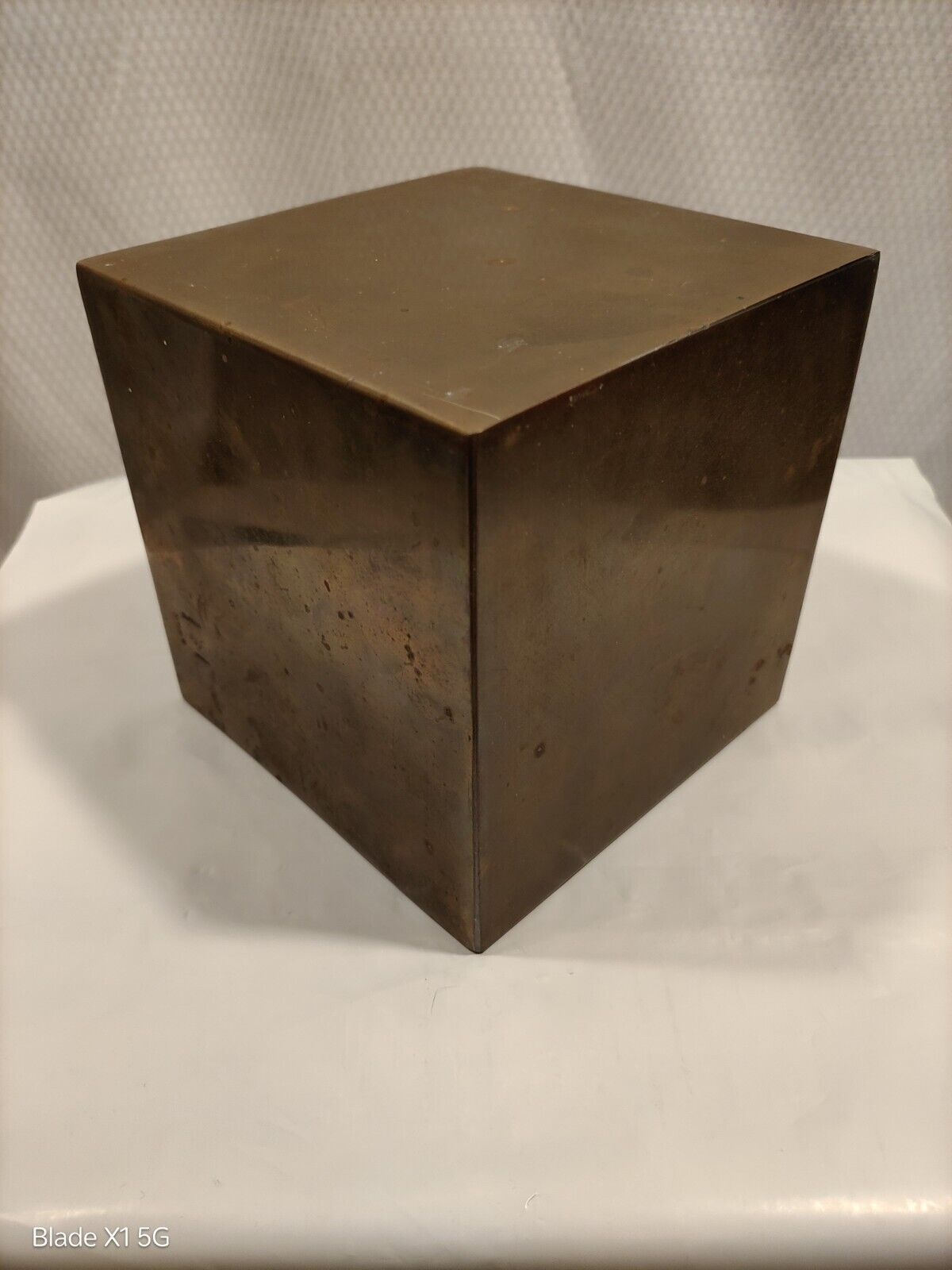 Vintage Sarreid Ltd. Brass Cube Square Riser Almazan Spain  5 1/8