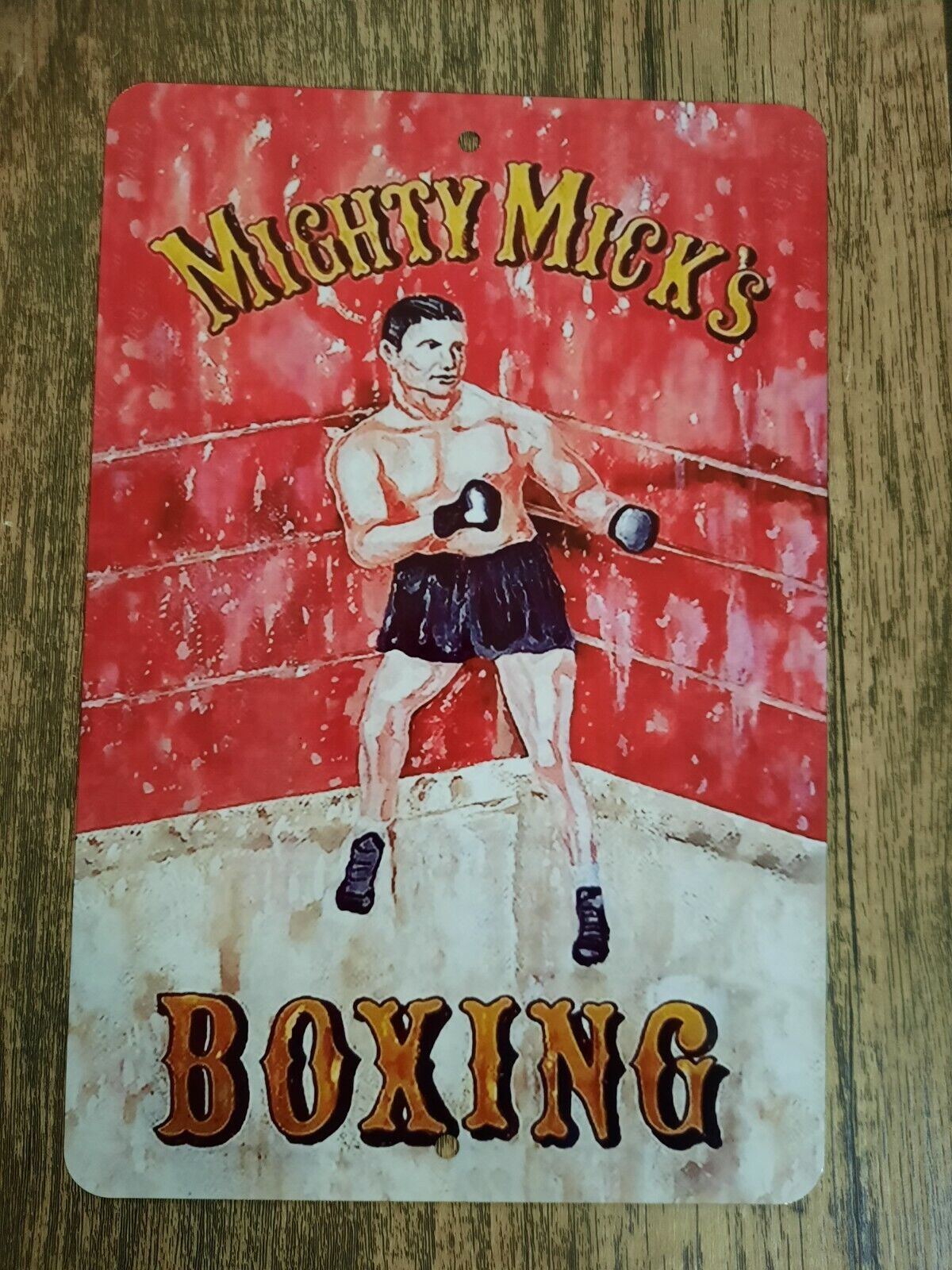 Mighty Micks Boxing 8x12 Metal Wall Sign Garage Man Cave Rocky