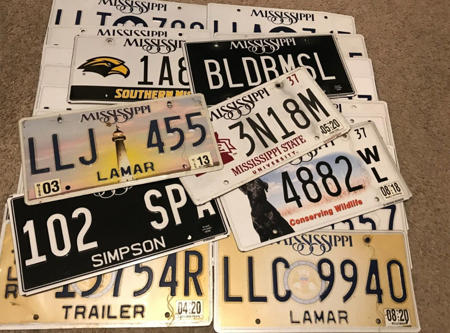 Mixed Lot of 26 License Plates for Craft/Collecting/Decorating Lot #4882