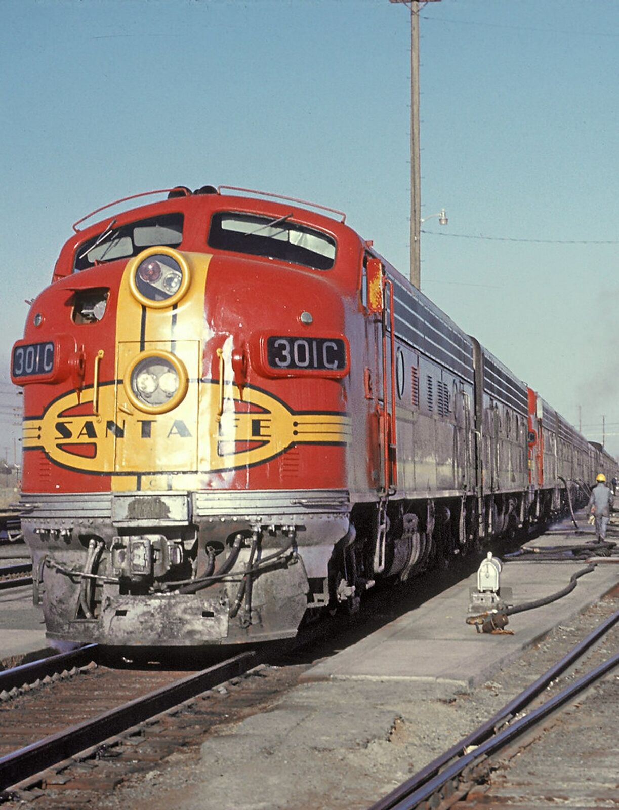 1972 ATSF Stopped at the depot in Winslow Az Railroad  8.5 X 11 PHOTO