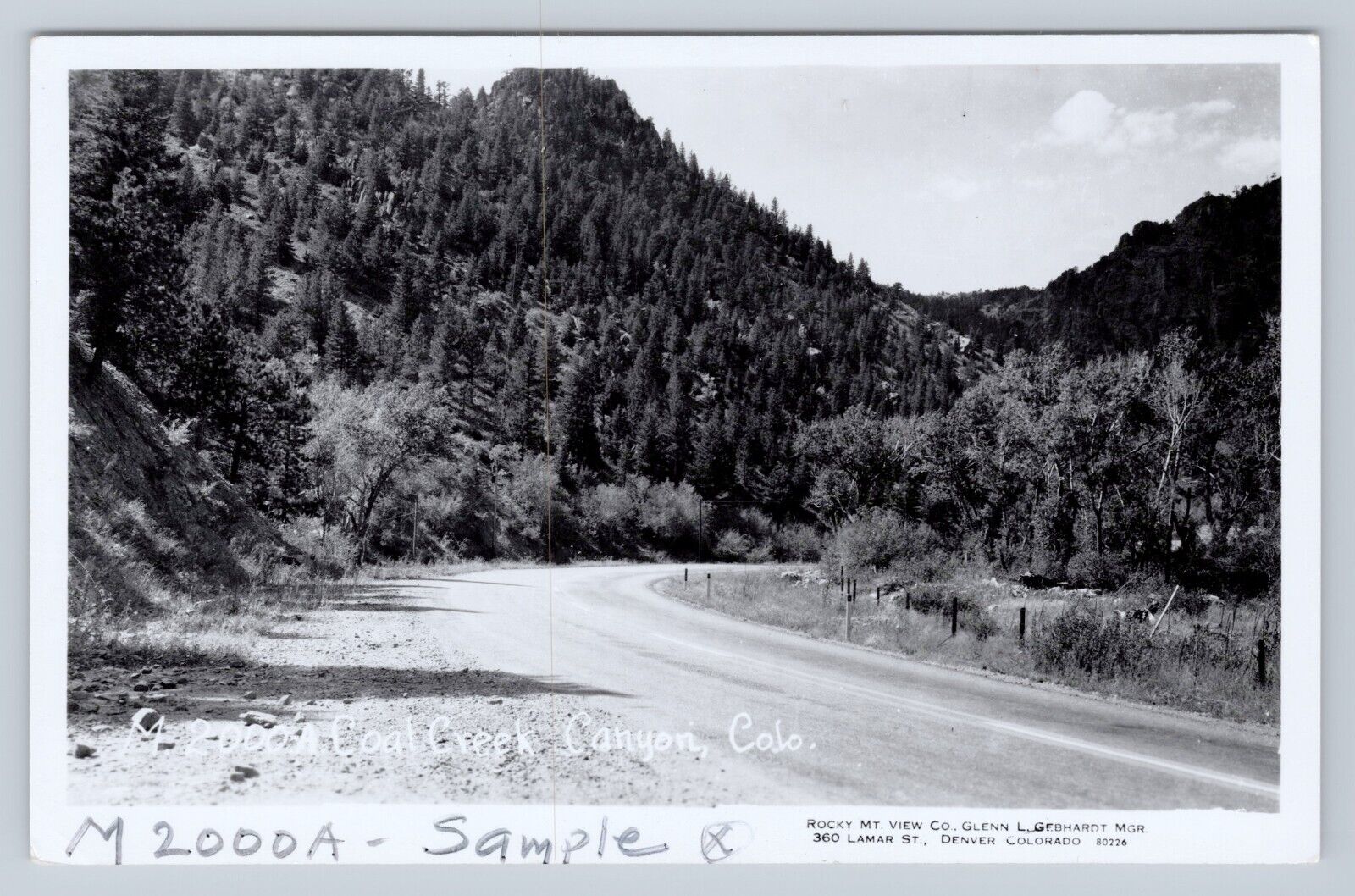 Postcard RPPC Road Through Coal Creek Canyon Colorado