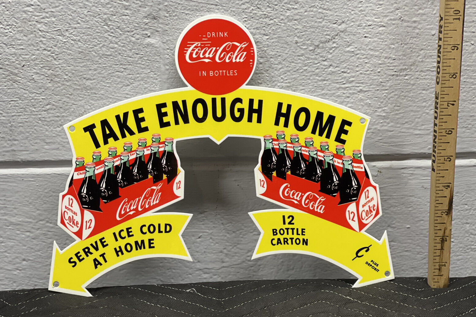 Drink Coca Cola Diecut Metal Sign Soda Pop Beverage Diner 12 Pack Bottle Can