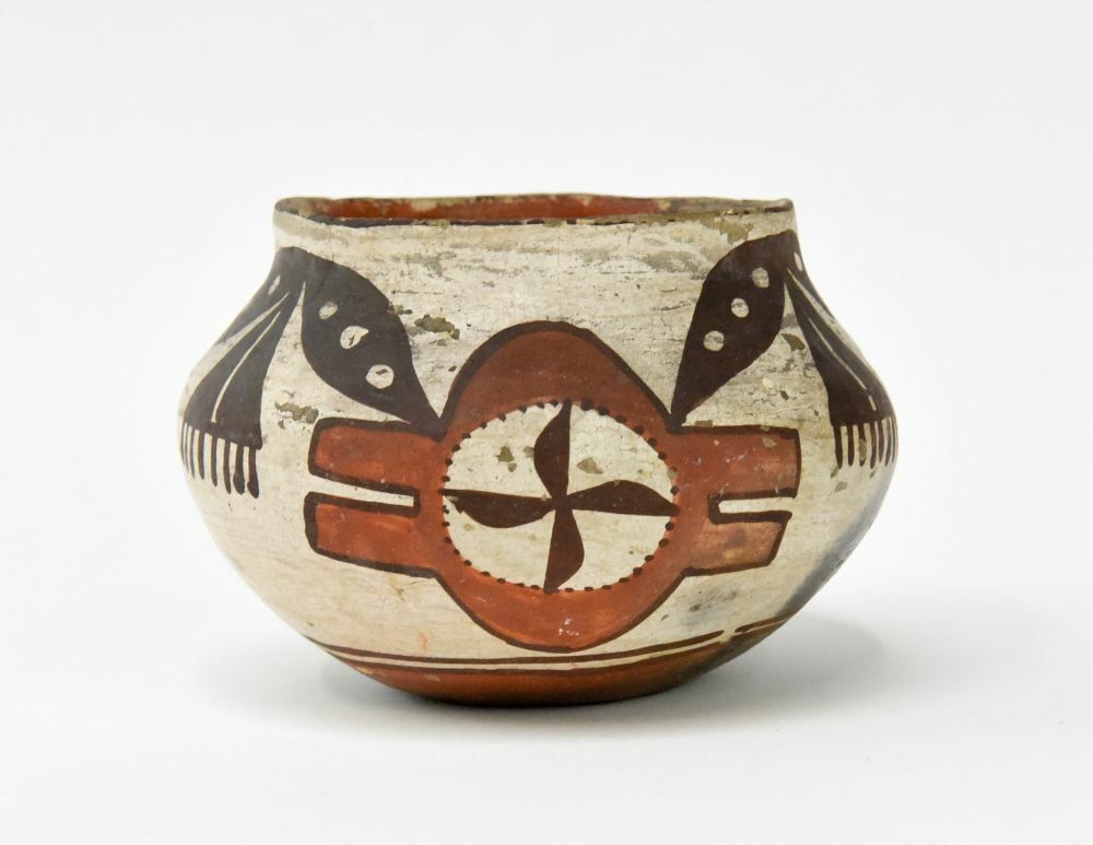Historic Acoma -Laguna Pueblo polychrome pottery jar; ca. 1900,  4\