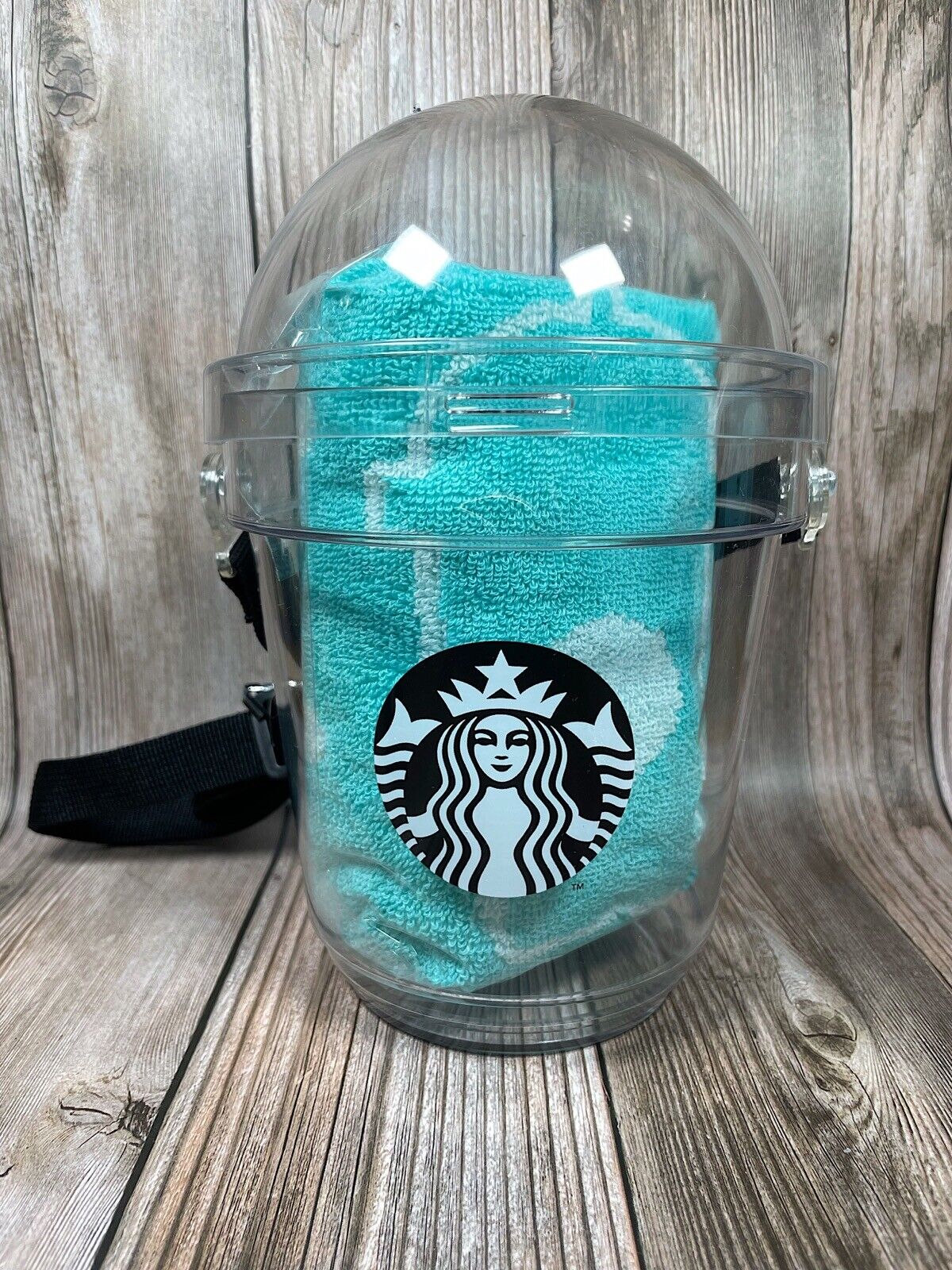 Starbucks TAIWAN Summer Edition Teal Colored Towel with Carrying Case and Strap