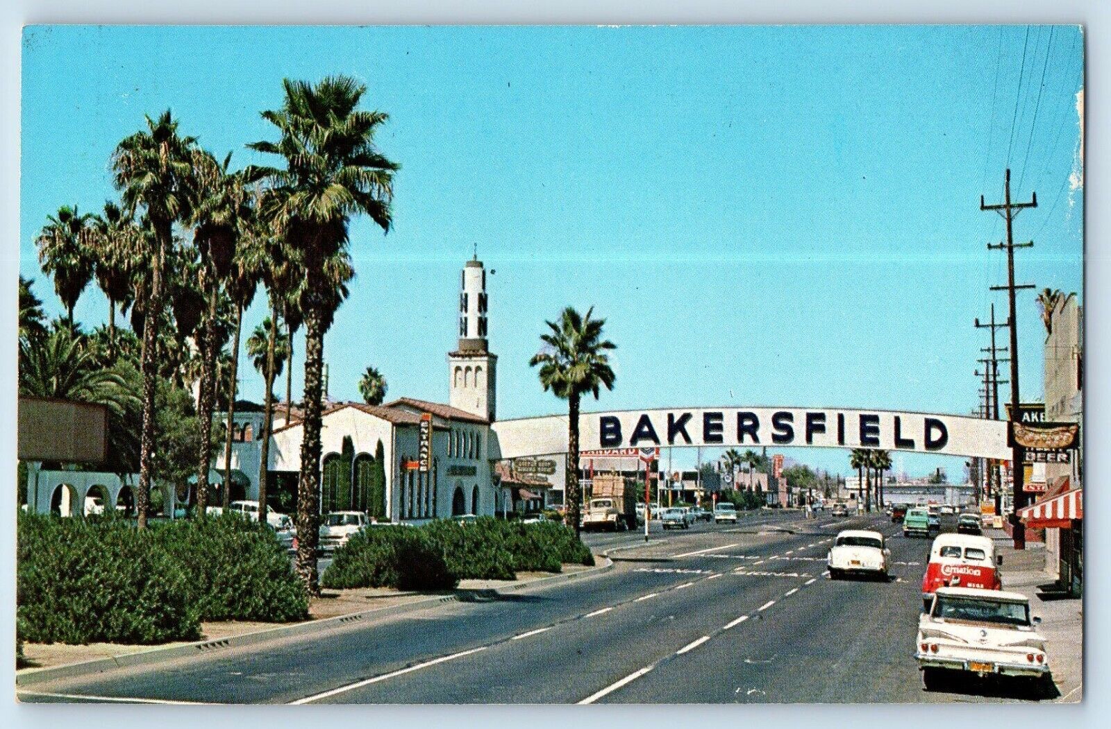 Bakersfield California Postcard San Joaquin Valley Exterior View c1960 Vintage