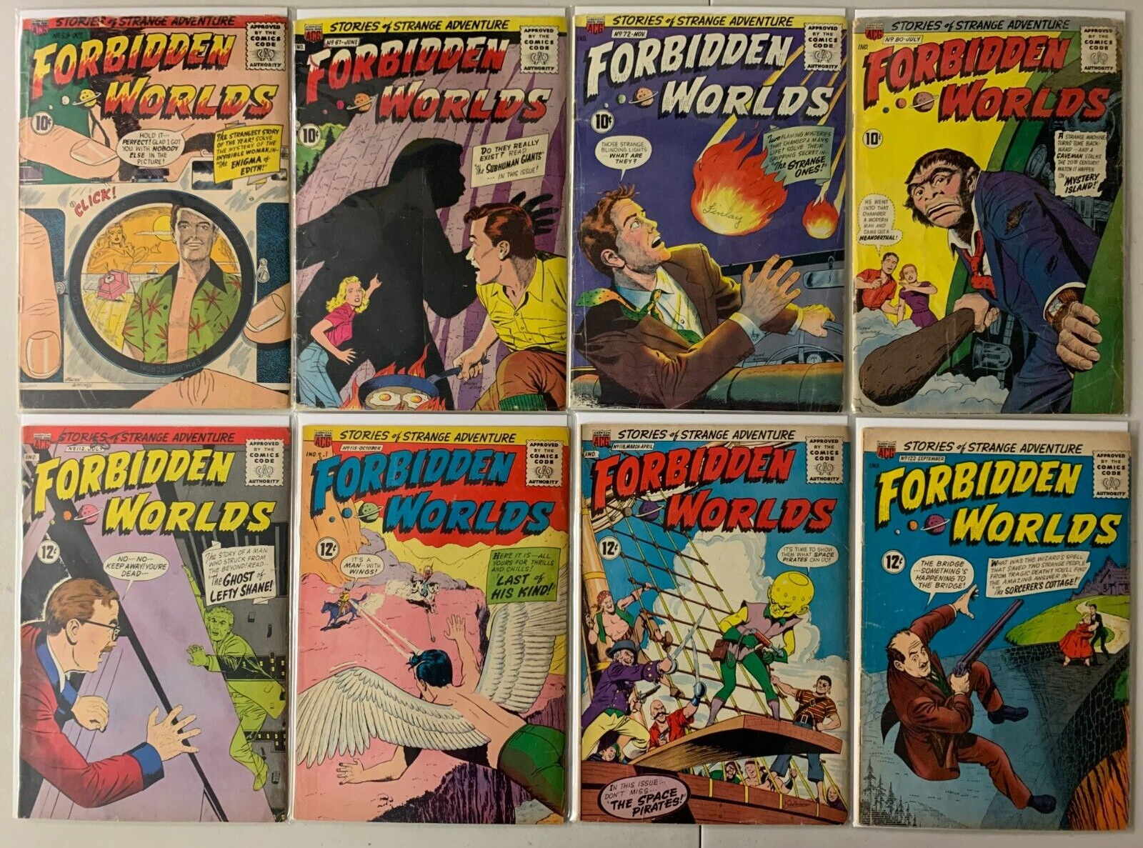 Forbidden Worlds lot #59-144 ACG (avg 3.5 VG-) see notes 22 diff (1957-'67)