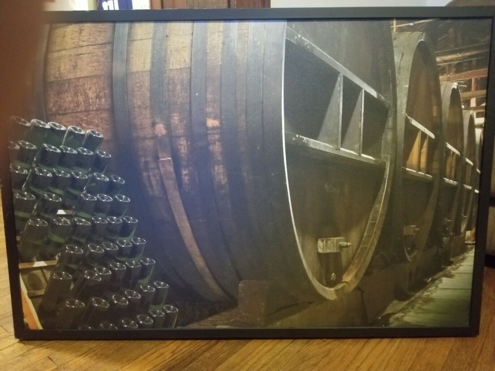 wine barrel photo designer framed 36x24 vineyard whiskey barrel wine 