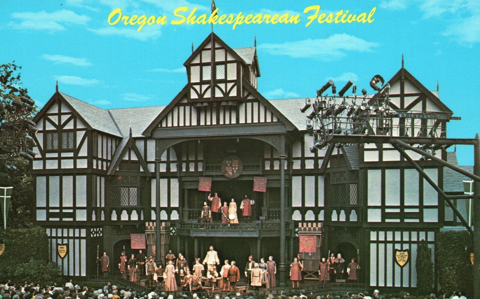 Ashland OR-Oregon, Shakespearean Festival Elizabeth Stage House Vintage Postcard