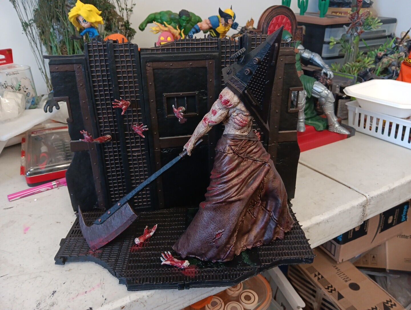 3D Resin Pyramid Head Figure Statue Silent Hill Diorama Professionally Painted 