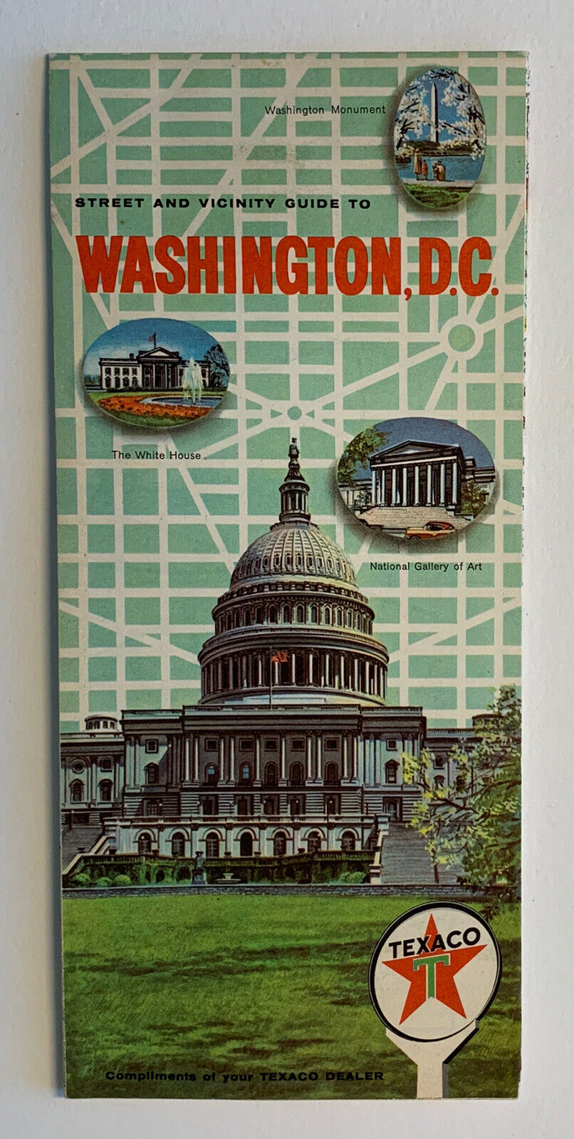 Vintage STREET MAP: 1965 Washington DC - Texaco