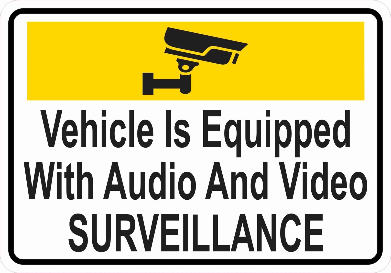 StickerTalk Vehicle Equipped Audio Video Surveillance Sticker, 10 inches x 7 ...