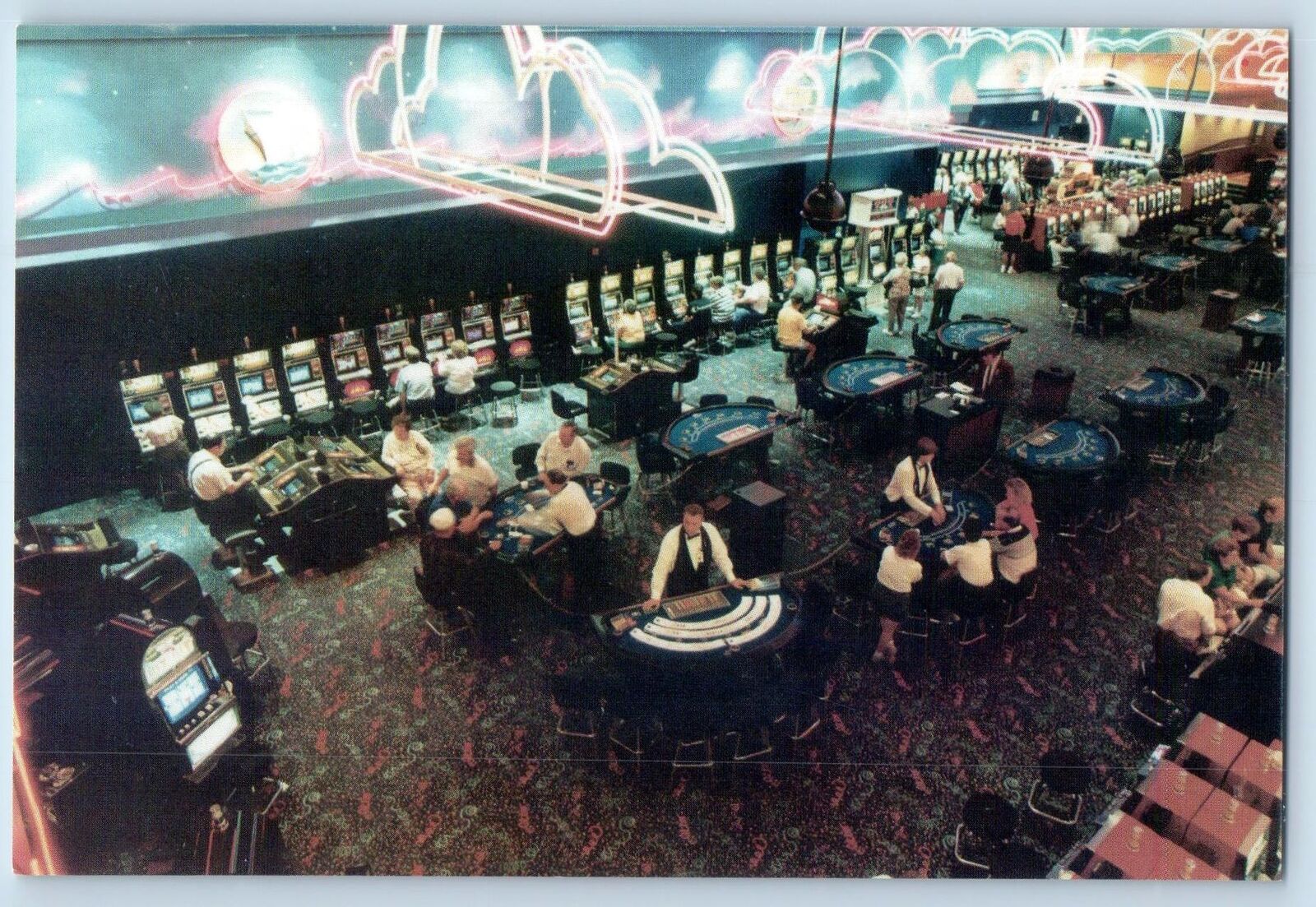 c1950's Casino Floor Jackpot Junction Casino Hotel Morton Minnesota MN Postcard