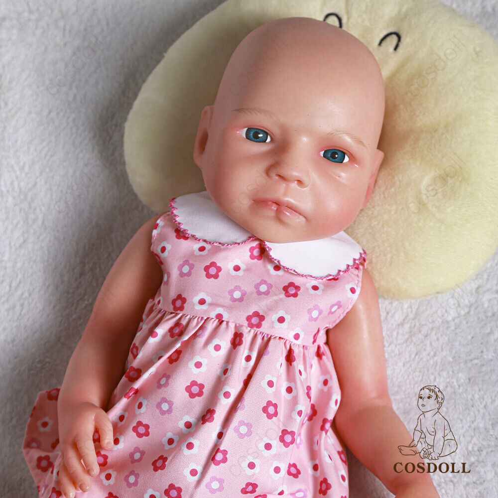 COSDOLL 18'' Realistic Newborn Girl Doll Reborn Full Silicone Flexible Skin Doll