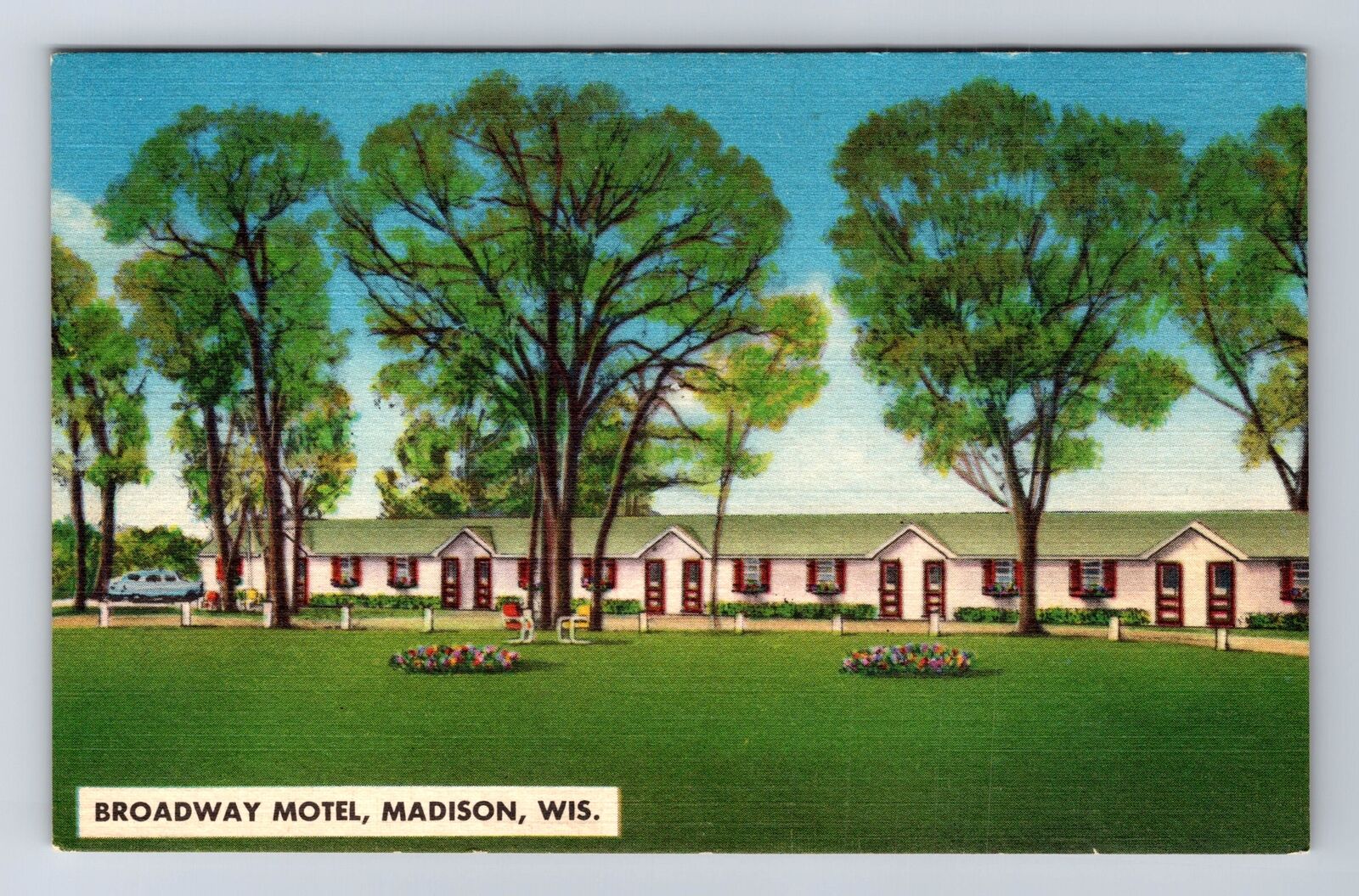 Madison WI-Wisconsin, Broadway Motel Advertising, Antique, Vintage Postcard