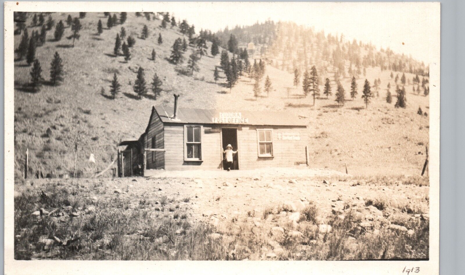 POST OFFICE eudora mt real photo postcard rppc montana history ~rare