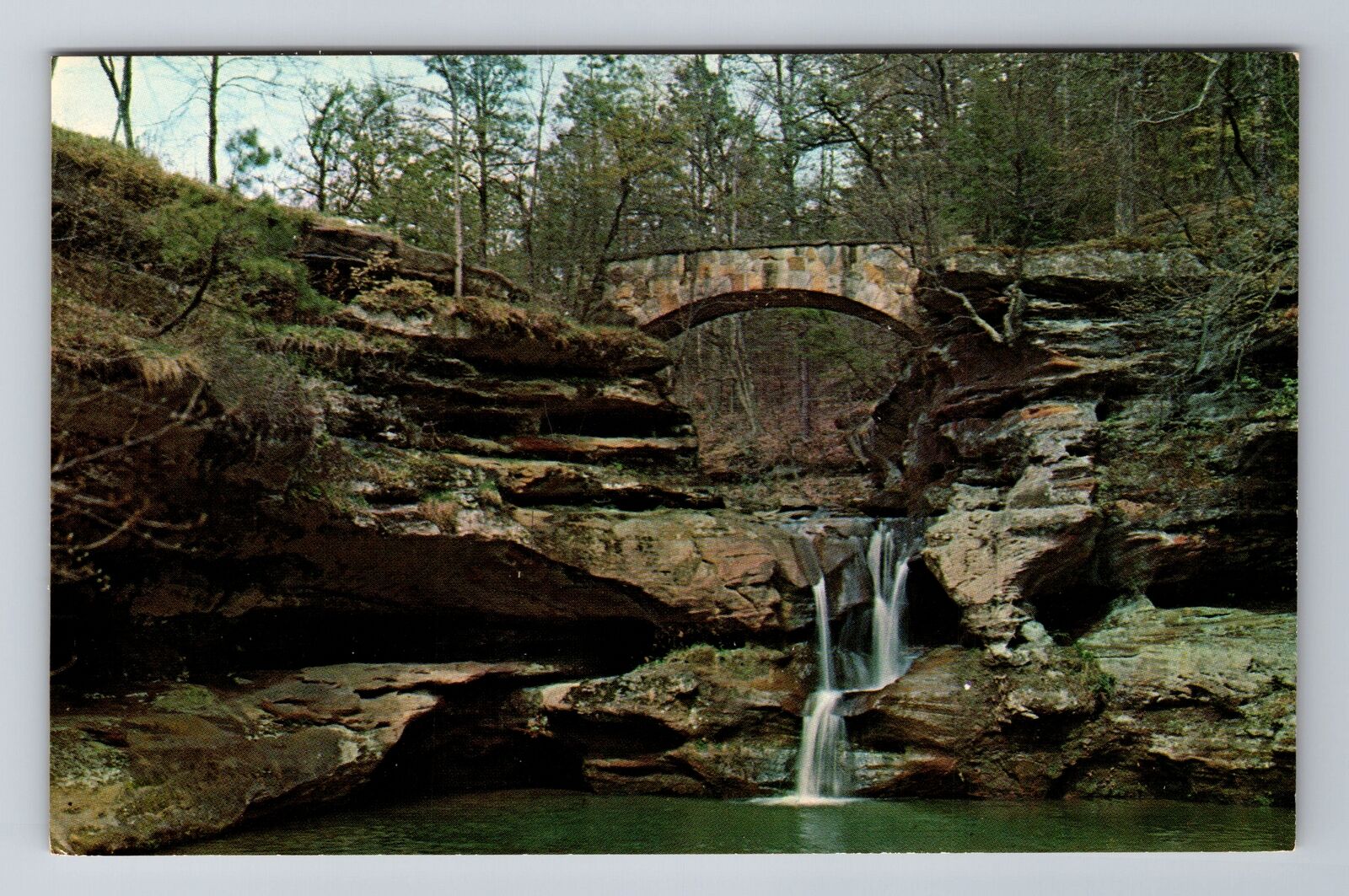 Logan OH-Ohio, Upper Gorge At Old Man\'s Cave, Antique, Vintage Souvenir Postcard