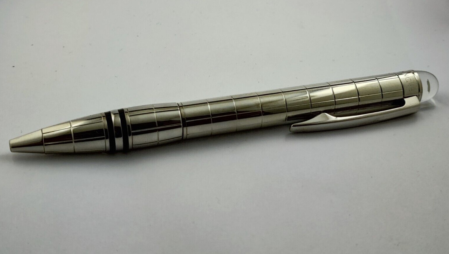 Premium Montblanc Starwalker Silver Pen + Silver Clip Roller Ballpoint Pen