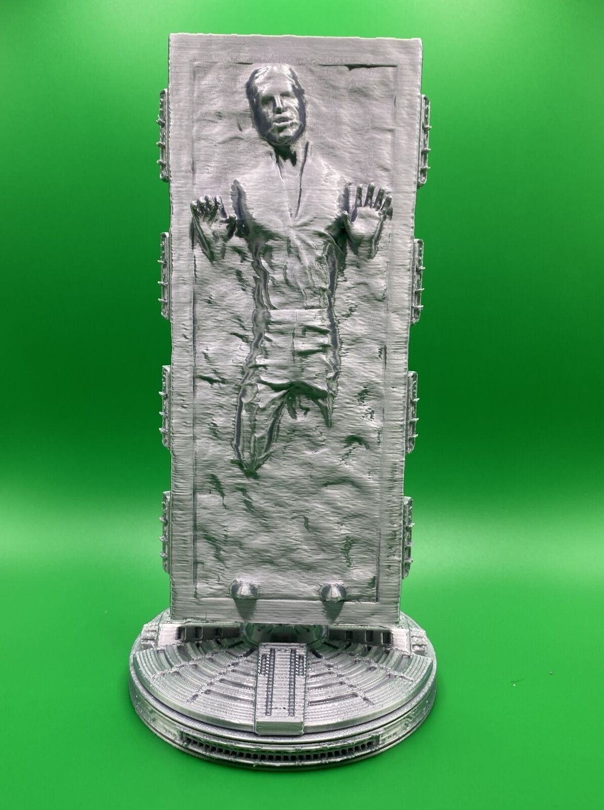 Han Solo in Carbonite 3D Printed Star Wars | Plastic Filament | 7.5 Inches Tall