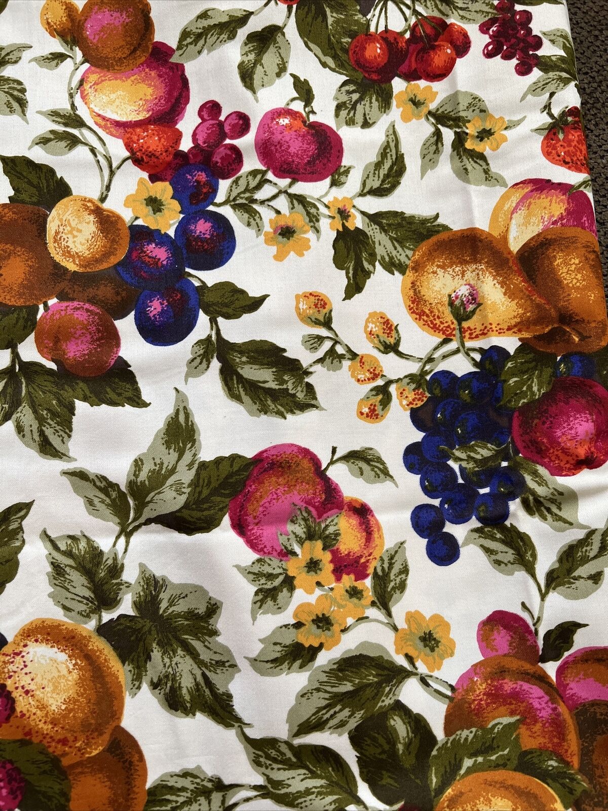 Vintage 5th Avenue Designs Zepel Du Pont Fabric 55”x72”  Rich Colored Fruits