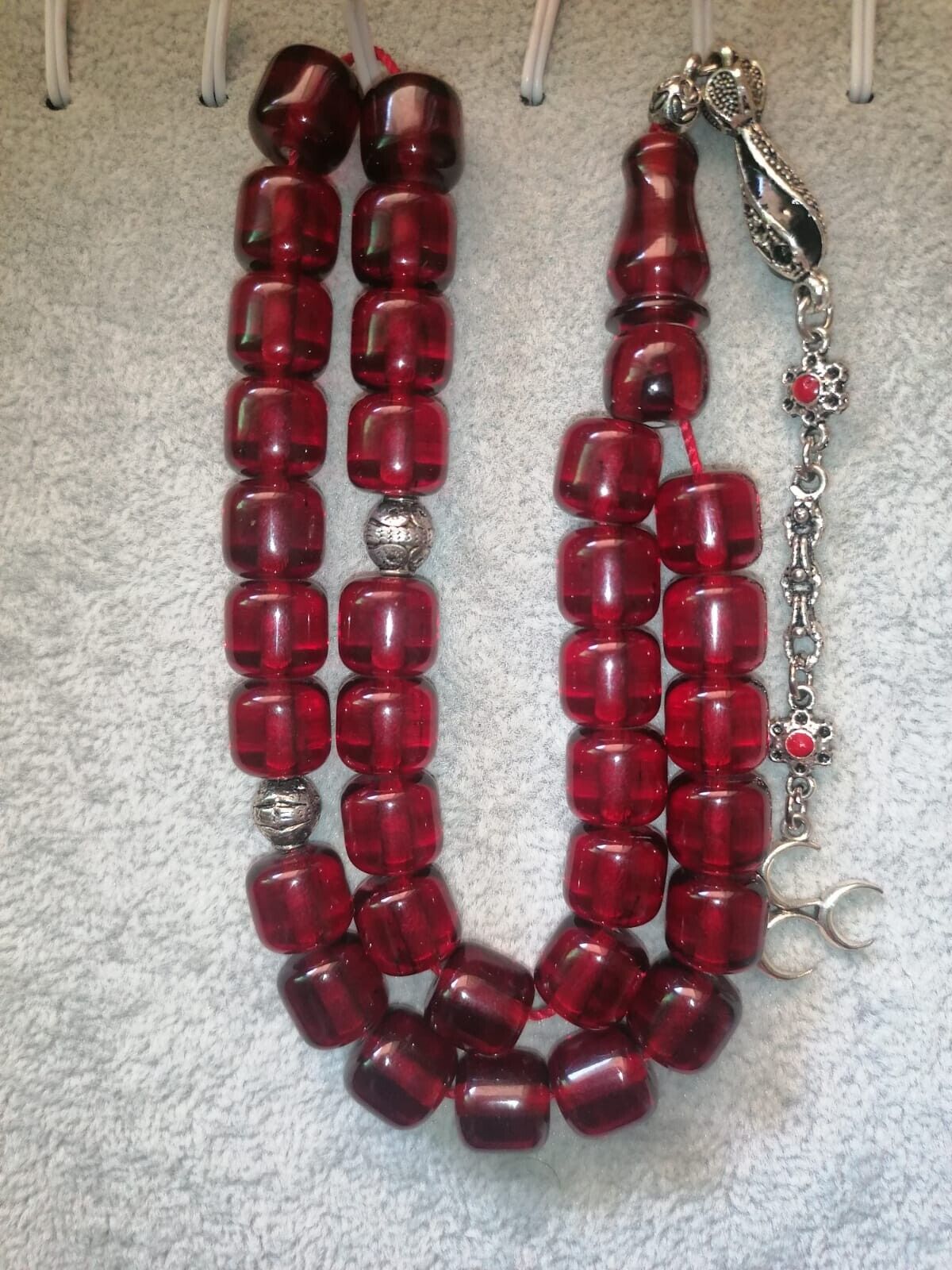 Natural Faturan Cherry Amber Bakelite Islamic Prayer Beads Tesbih Misbah Rosary