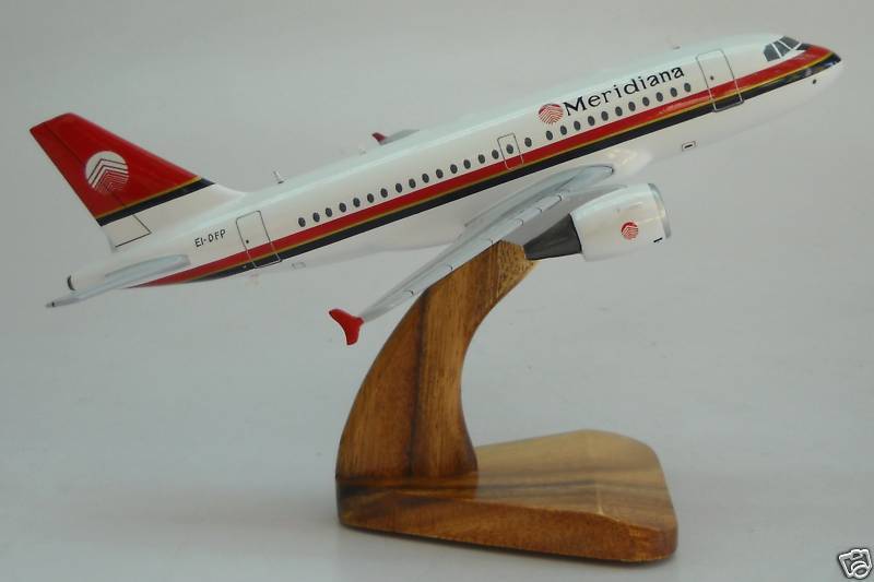 A-319 Meridiana Airbus A319 Airplane Desk Wood Model Small New