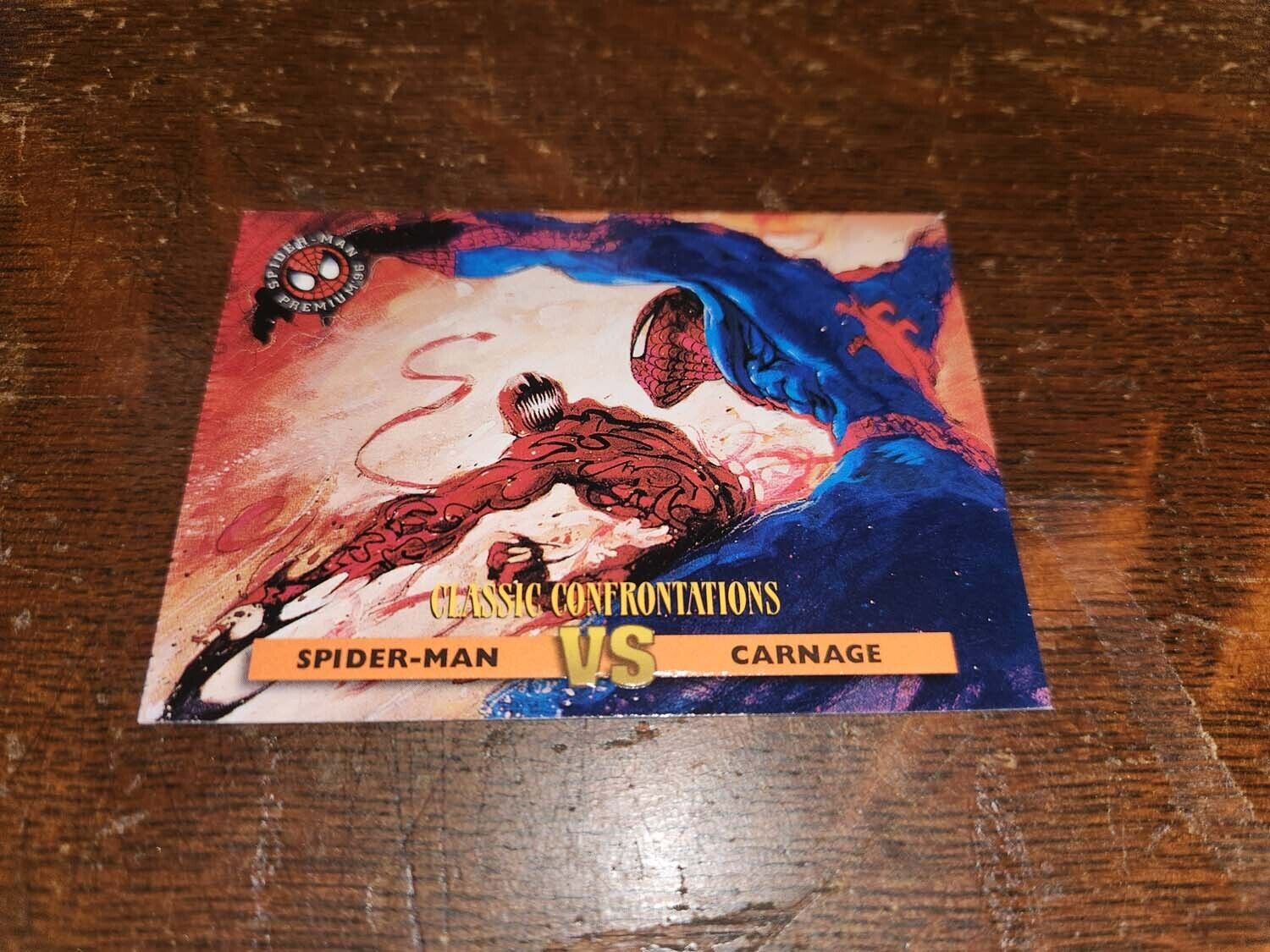 ERROR CARD 1996 Skybox Spider-Man Premium vs. Carnage #42 Eternal Evil crimped