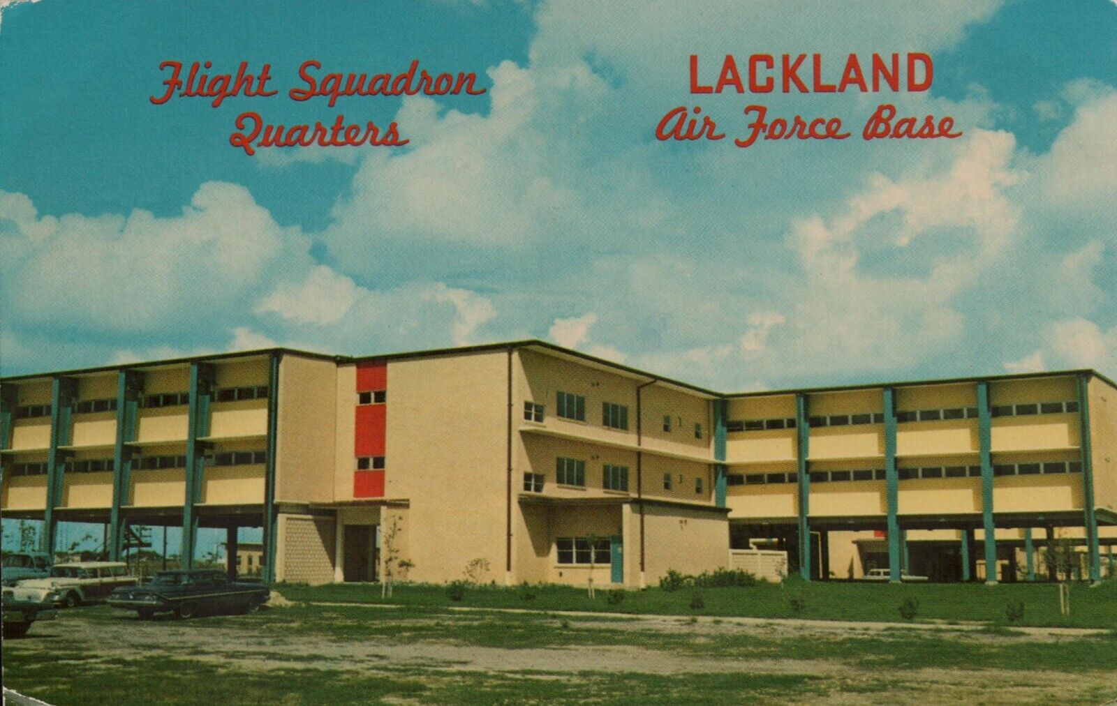  Vtg Postcard Flight Squadron Quarters Lackland Air Force Base San Antonio Texas