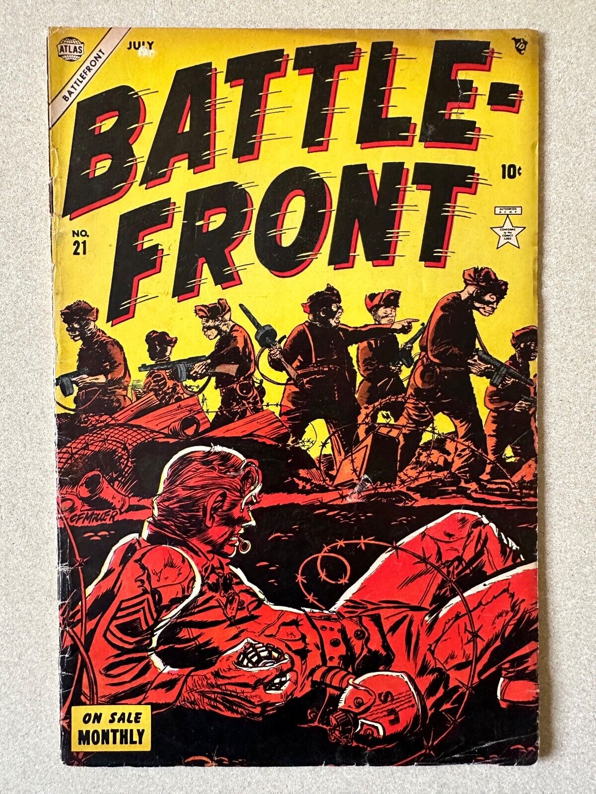 Battle Front #21 1954 5.0 VG/FN Pre-Code War Army Marines Atlas EC Comics